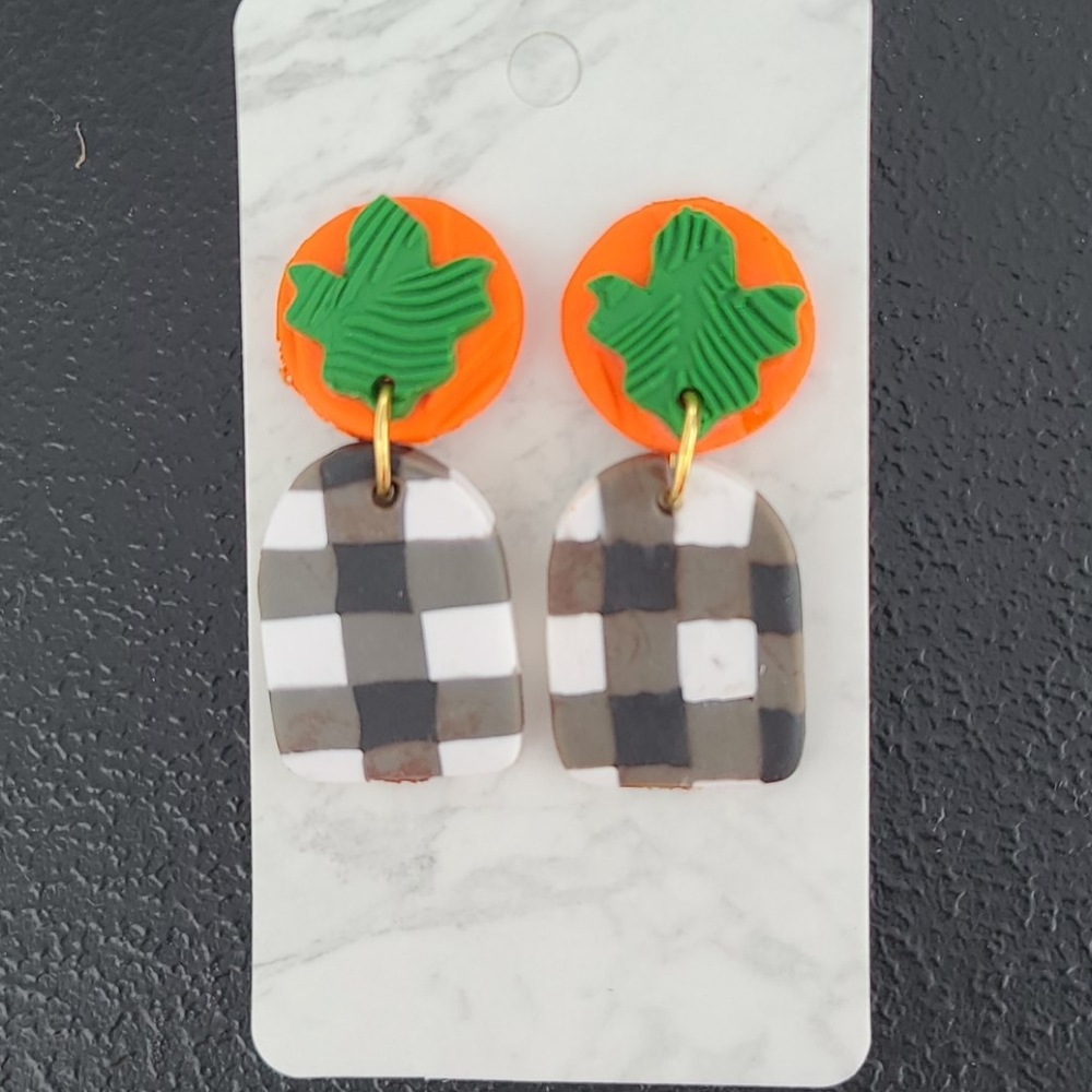 Fall Gingham Earrings